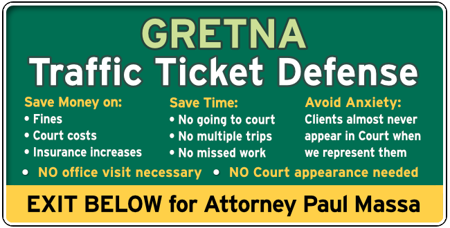 Gretna, Louisiana Speeding & Traffic Ticket Lawyer Paul Massa Graphic 1